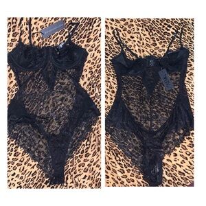 NWT Dolls Kill | WIDOW Unlined Lace Thong Back Teddy